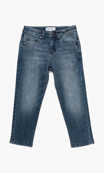 Embroidered Mini Logo Jeans