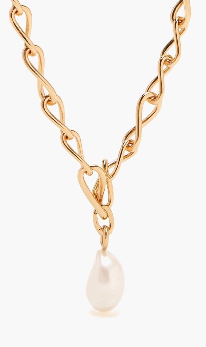 Infinite Pearl Bold Lariat Necklace