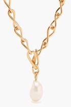 Infinite Pearl Bold Lariat Necklace