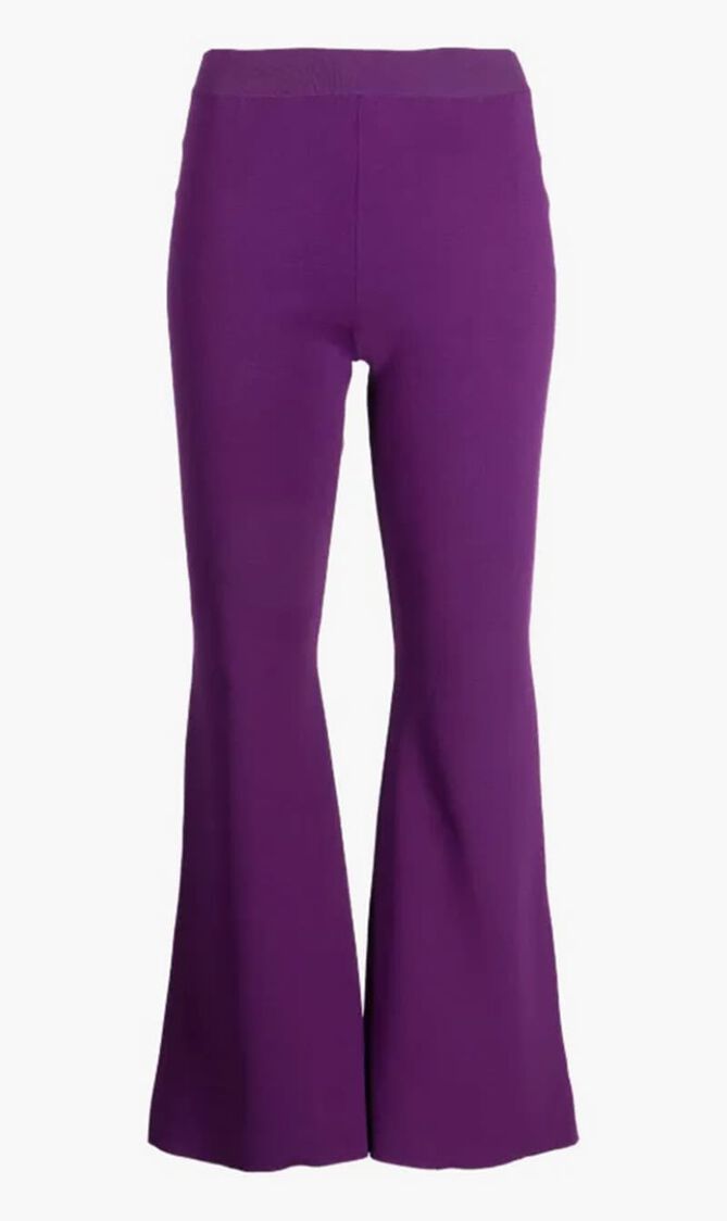 High Waist Knitted Flared Trousers