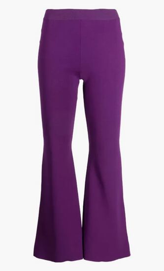 High Waist Knitted Flared Trousers