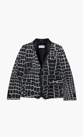 Satin Croco Tuxedo Jacket