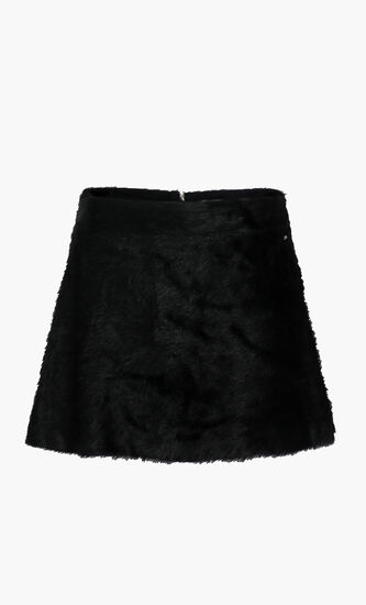 Fuzzy Textured Mini Skirt