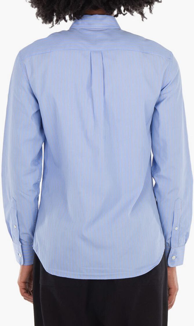 Striped Cotton Poplin Long-Sleeve Shirt