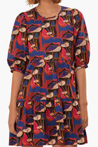 Wild Mushrooms Puff Sleeve Mini Dress