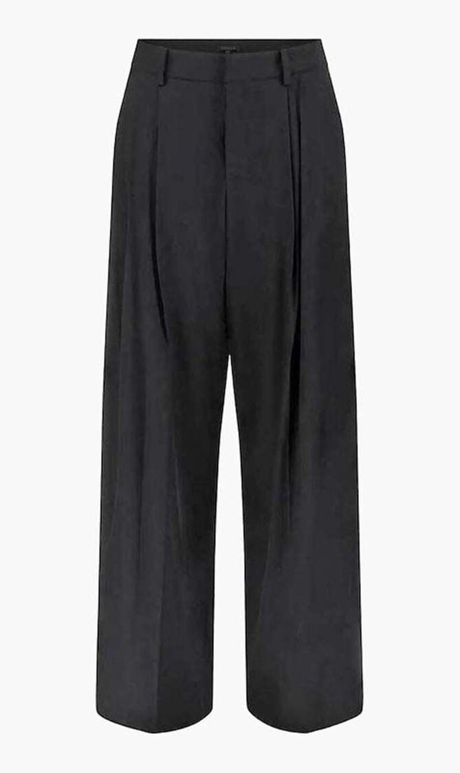 Sancha Wide-Leg Twill Pants