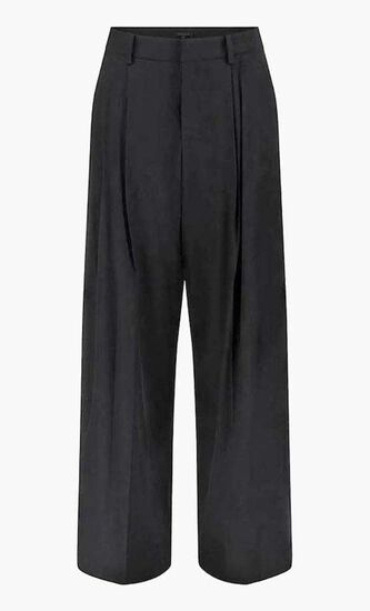 Sancha Wide-Leg Twill Pants