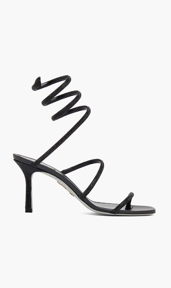 BLACK SATIN/JET STRASS