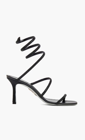 BLACK SATIN/JET STRASS