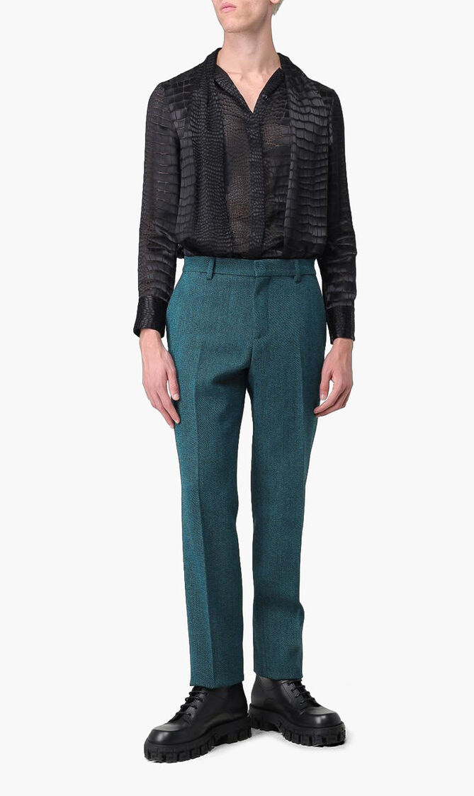 Wool Blend Tailored Pants