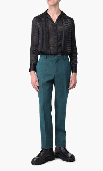 Wool Blend Tailored Pants