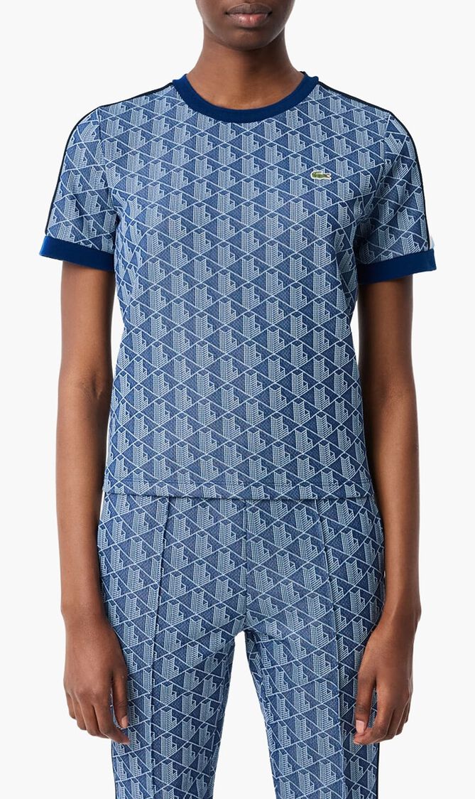 Slim Fit Monogram Jacquard T Shirt