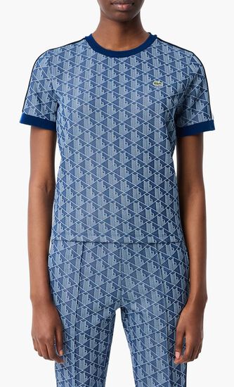 Slim Fit Monogram Jacquard T Shirt