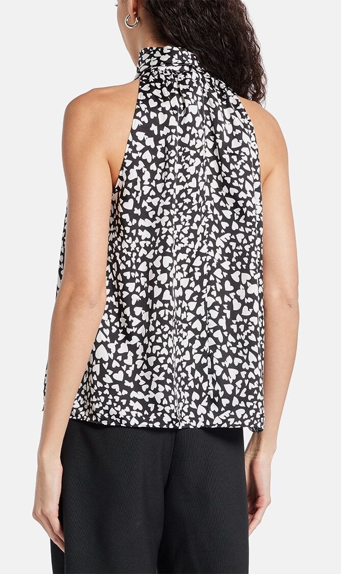 BROOKE TOP BLACK AND WHITE HEART