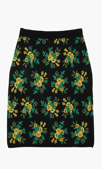 Pop Bouquet Jacquard Mid Skirt
