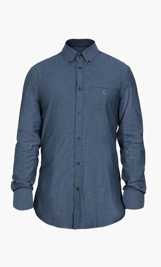 Regular Fit Geometric Jacquard Shirt