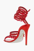 CHANDELIER RED SATIN L SIAM STRASS