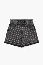 Stone Wash Denim Shorts