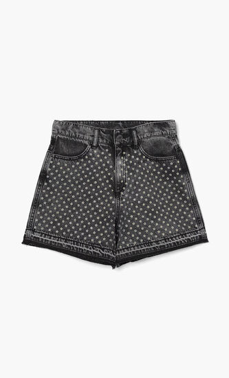 Stone Wash Denim Shorts