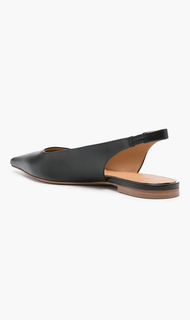 FLAT FRAME SLINGBACK BLACK SILVER