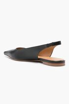 FLAT FRAME SLINGBACK BLACK SILVER