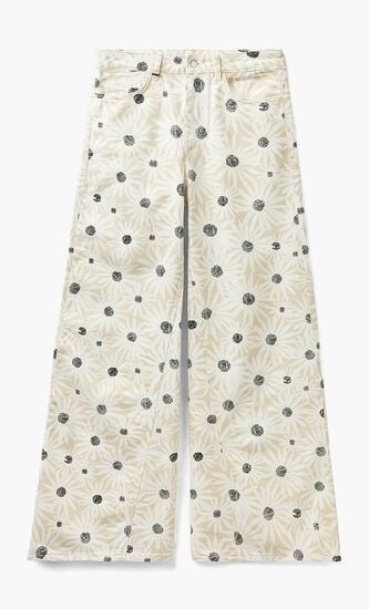 Floral Print Wide Trousers