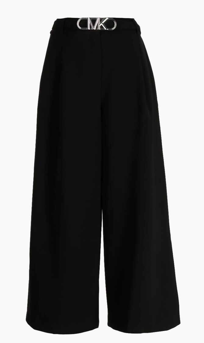 Cropped Stretch Twill Belted Pants