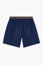 GRECA BORDER MID-LENGTH SWIM SHORTS