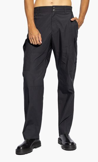 INFORMAL PANT LIGHT COTTON GABARDINE FABRIC + VERSACE STAMP EMBROIDERY