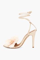 FLOWER BLUSH LEATHER SANDALS