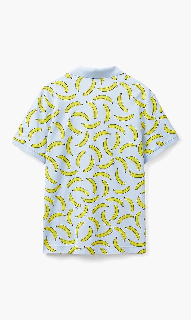 Cotton Polo Shirt with Banana Print