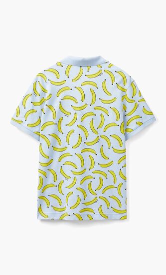 Cotton Polo Shirt with Banana Print