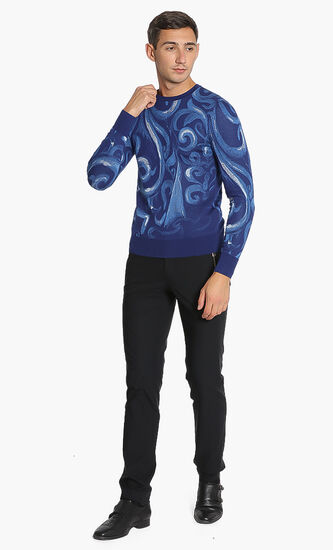 Printed Heather Sweater