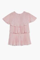 PINK TIERED CHIFFON DRESS