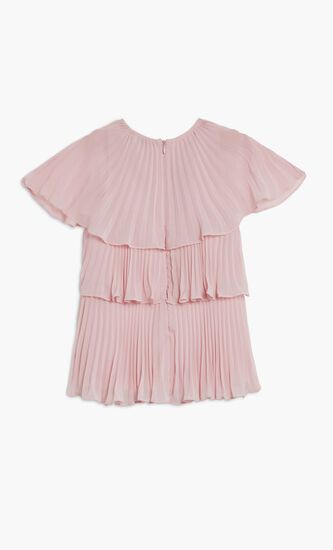 PINK TIERED CHIFFON DRESS