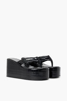 CROCO BRANDED WEDGE SANDAL