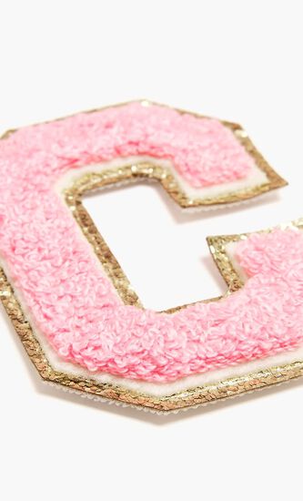 Chenille Sparkle Letter 'C' patch