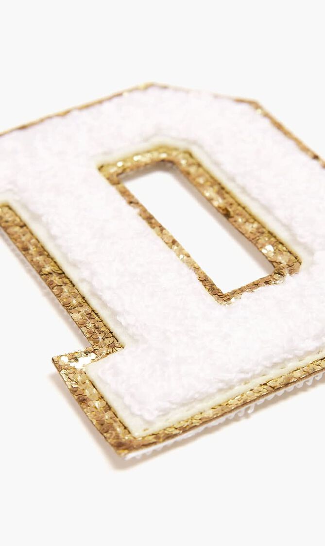 Chenille Sparkle Letter 'D' patch