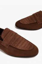 TOBACCO BROWN NABUK CROCODILE AND SUEDE MEN'S FLANEUR