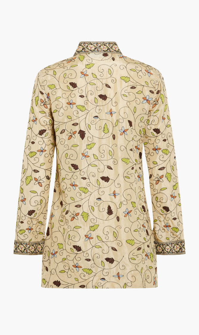 EMBROIDERED SILK TORY TUNIC