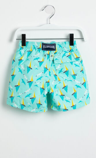 Sail Boat Print Swim Trunks