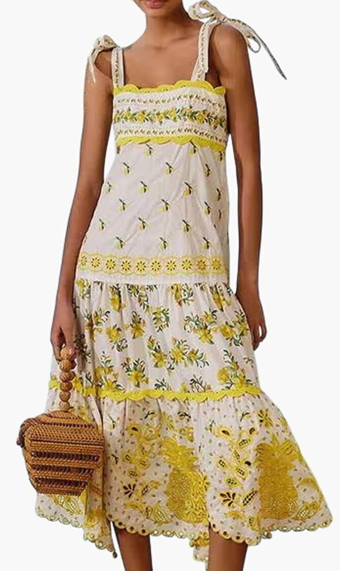 Sicily Richelieu Midi Tiered Dress