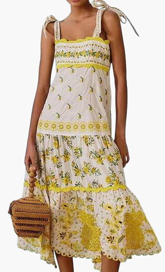 Sicily Richelieu Midi Tiered Dress
