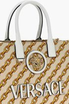 SMALL TOTE FABRIC+CALF LEATHER