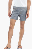 Flat Belt Solid Swim Shorts