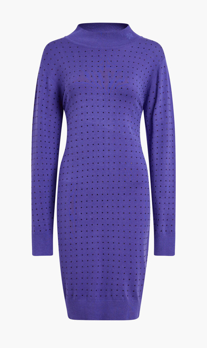 OPEN BACK RHINESTONE KNITDRESS