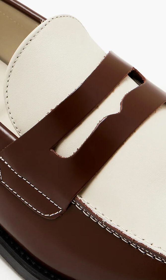 WILDE CHESTNUT X WHITE PENNY LOAFER