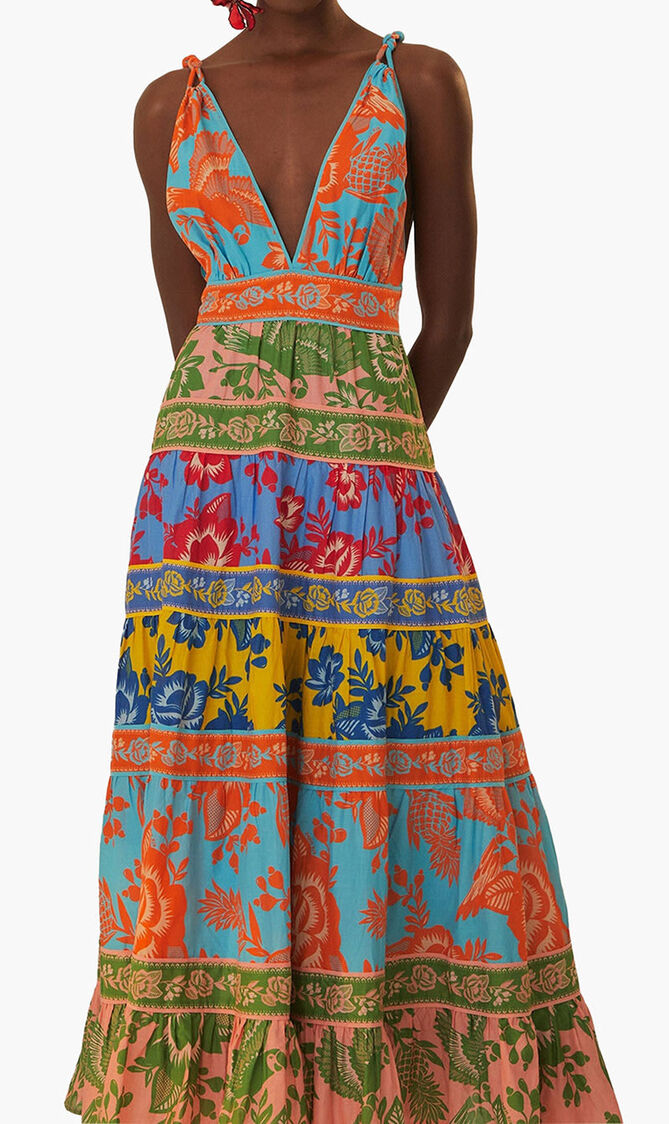 Mixed Lace Garden Midi Dress
