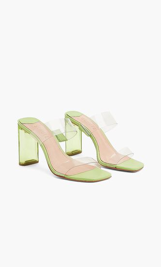 Leather Transparent Strap Sandals