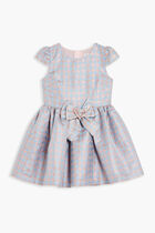CHESS HOUNDSTOOTH DRESS BLUEROSE GOLD